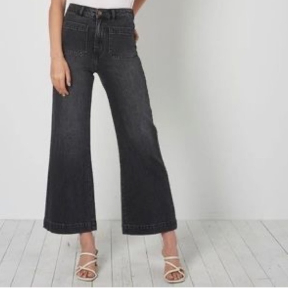 Rollas Sailor Jeans- Comfort 80s Black- High Rise Wide Leg